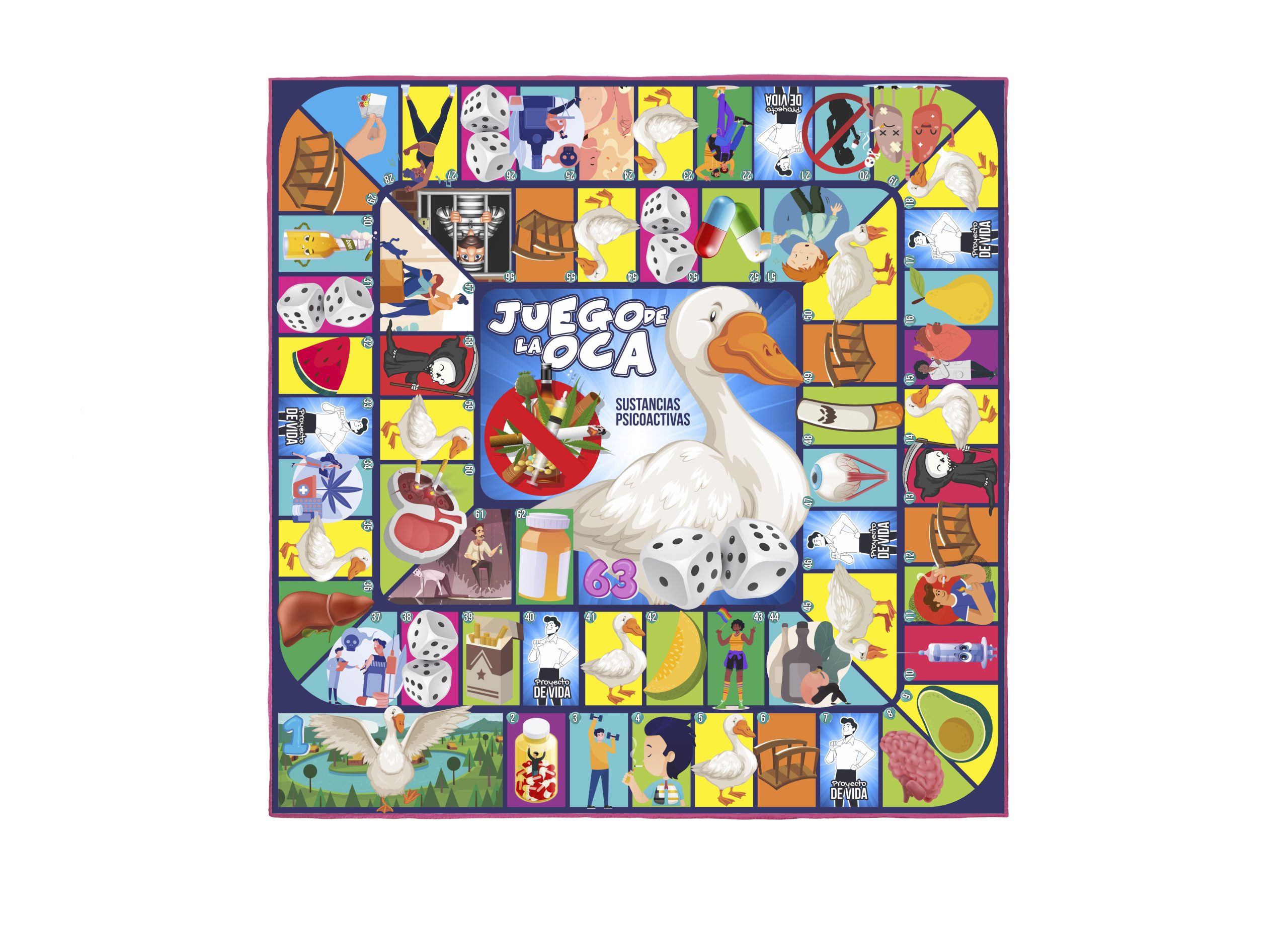 Participantes jugando la Ruleta de la Oca sobre prevención de drogas: fortaleciendo conocimientos de manera lúdica y reflexiva